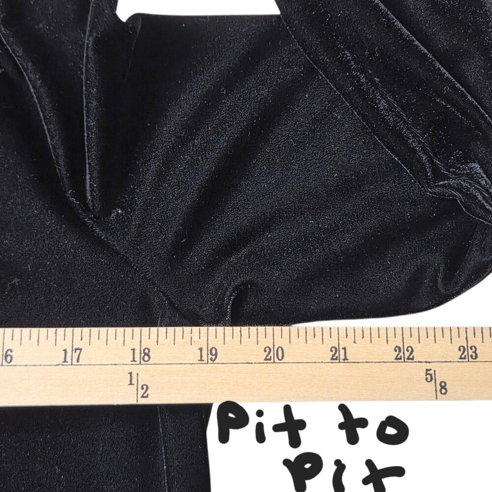 Soft Surroundings Tai Velvet Black Tunic SZ M Mandarin Collar Zen Minimalist Art - Picture 14 of 16